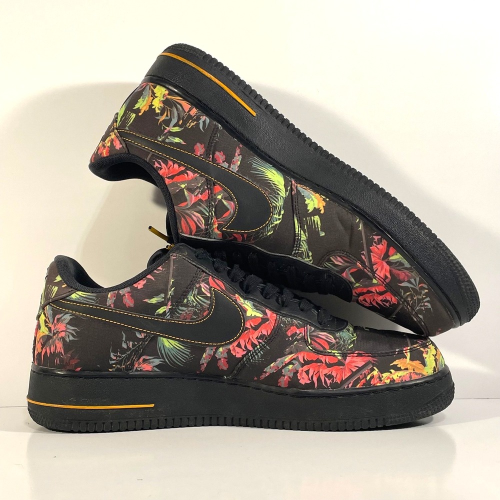 Nike Mens Size 12 Air Force 1 '07 LV8 Floral Pack Black BV6068-001 - Picture 5 of 10